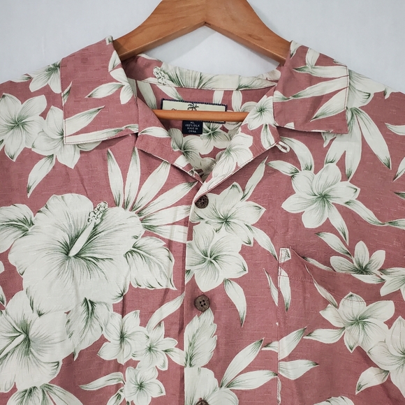 Tommy Bahama Men's XL Silk Floral Hawaiian Shirt Vacation Button Down Tropical - Picture 3 of 7